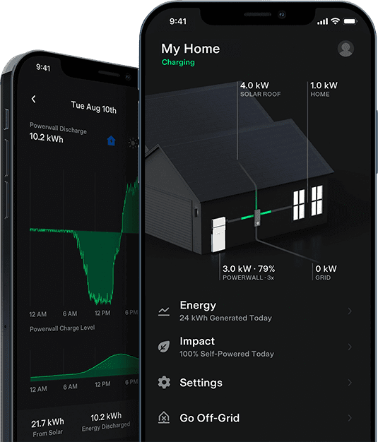 Monitor energy production and consumption in real time - Tesla app