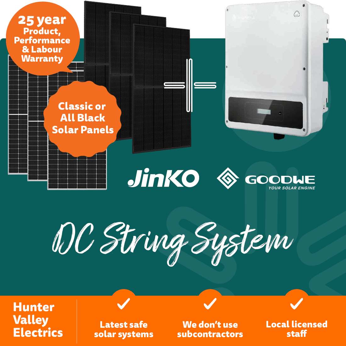 DC String Solar System Goodwe Jinko Packages in New South Wales